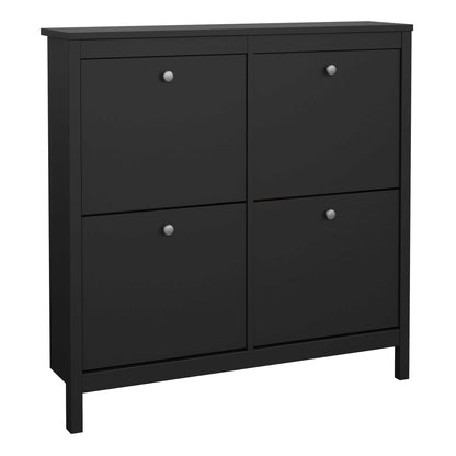 Gossmere Matt Black Shoe Cabinet 4 Doors