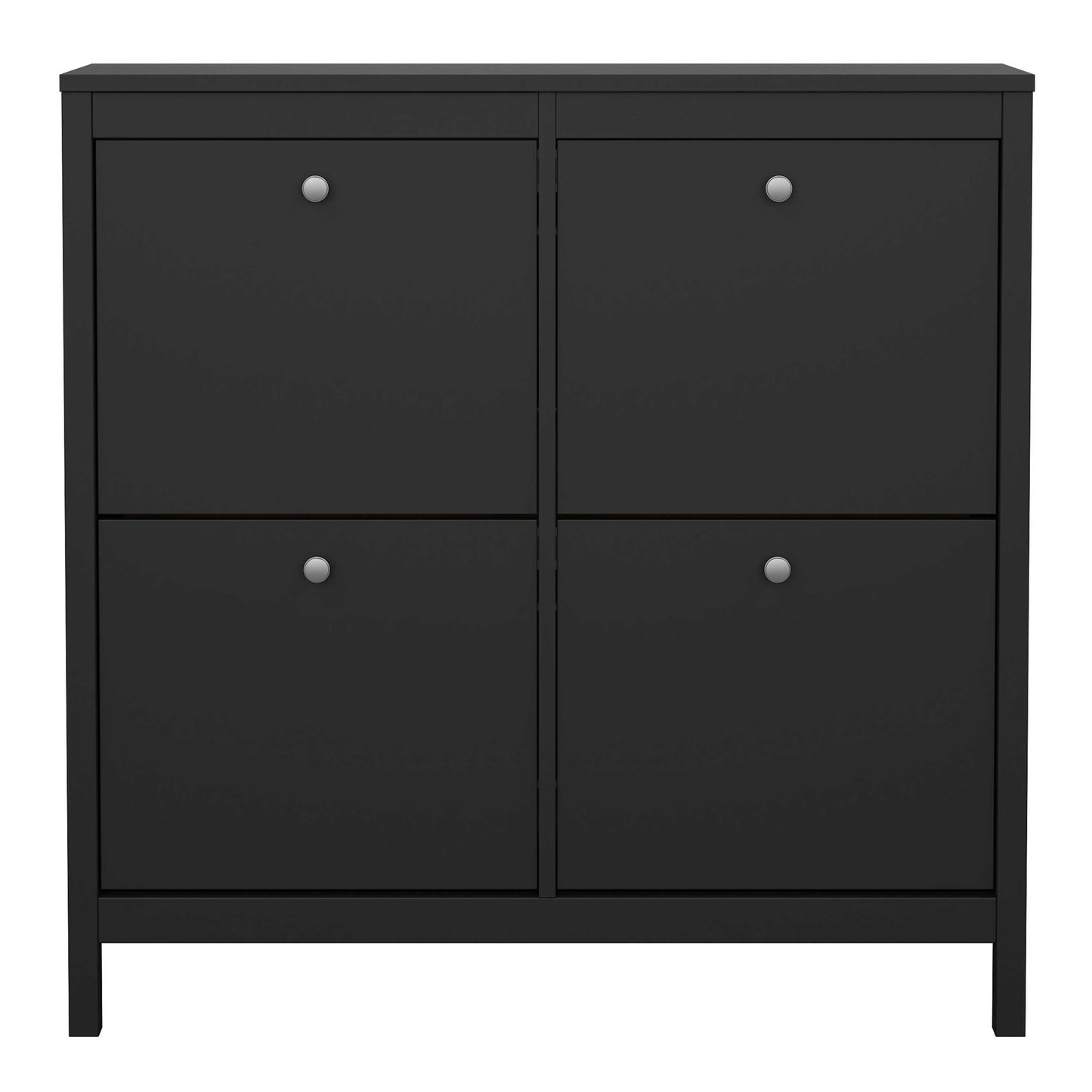 Gossmere Matt Black Shoe Cabinet 4 Doors
