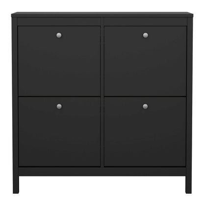 Gossmere Matt Black Shoe Cabinet 4 Doors