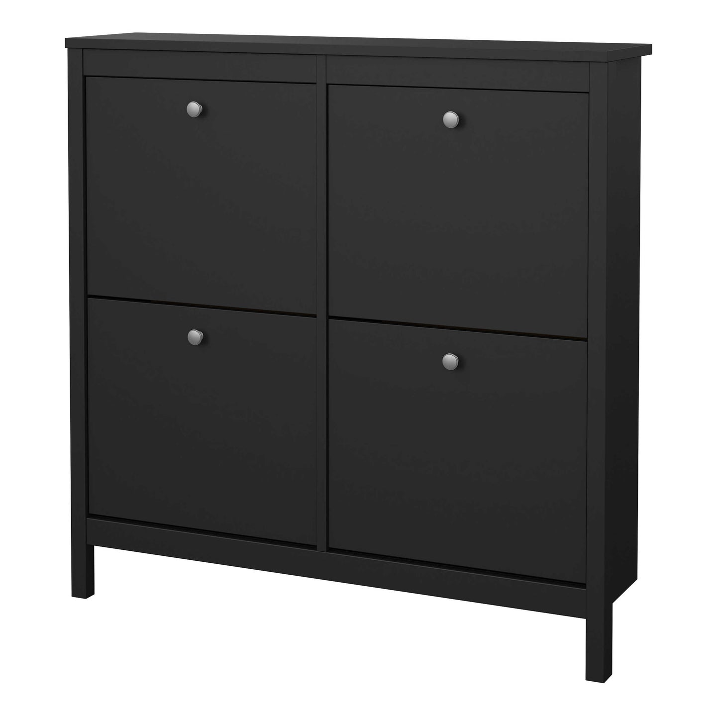 Gossmere Matt Black Shoe Cabinet 4 Doors