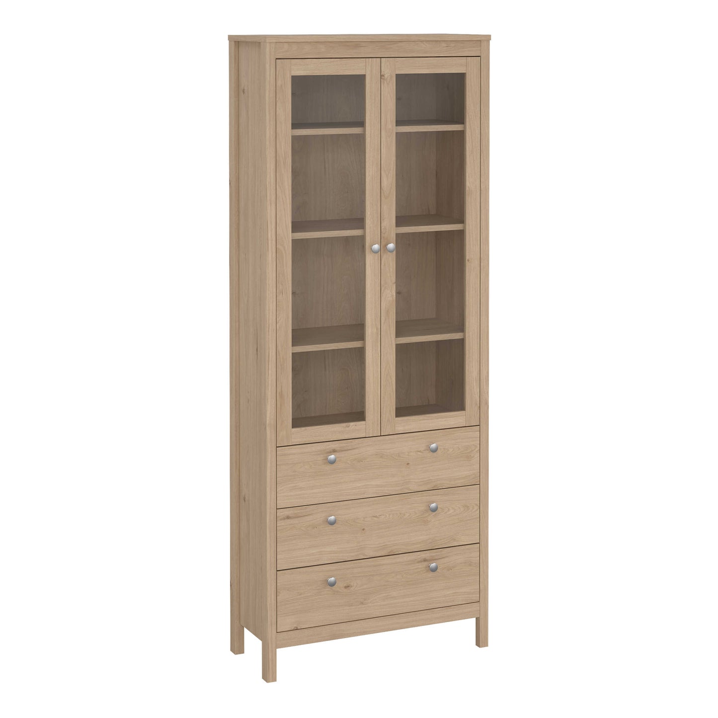 Gossmere Hickory Oak Effect China Cabinet 2 Doors 3 Drawers