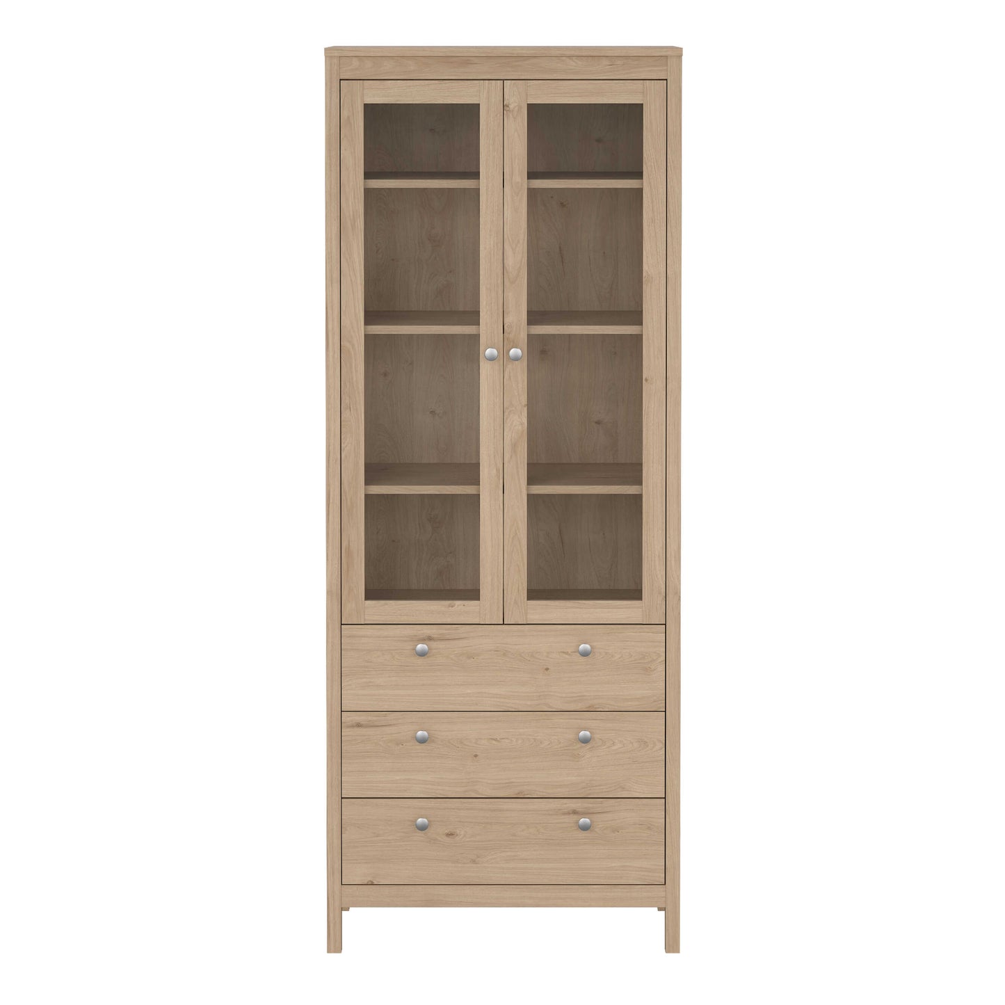 Gossmere Hickory Oak Effect China Cabinet 2 Doors 3 Drawers