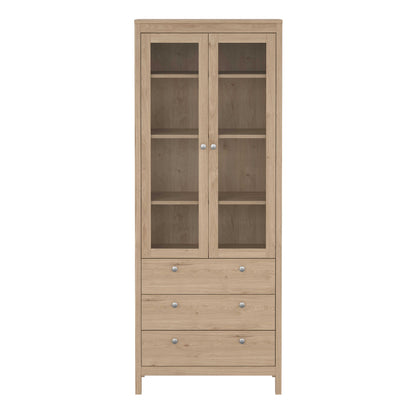 Gossmere Hickory Oak Effect China Cabinet 2 Doors 3 Drawers
