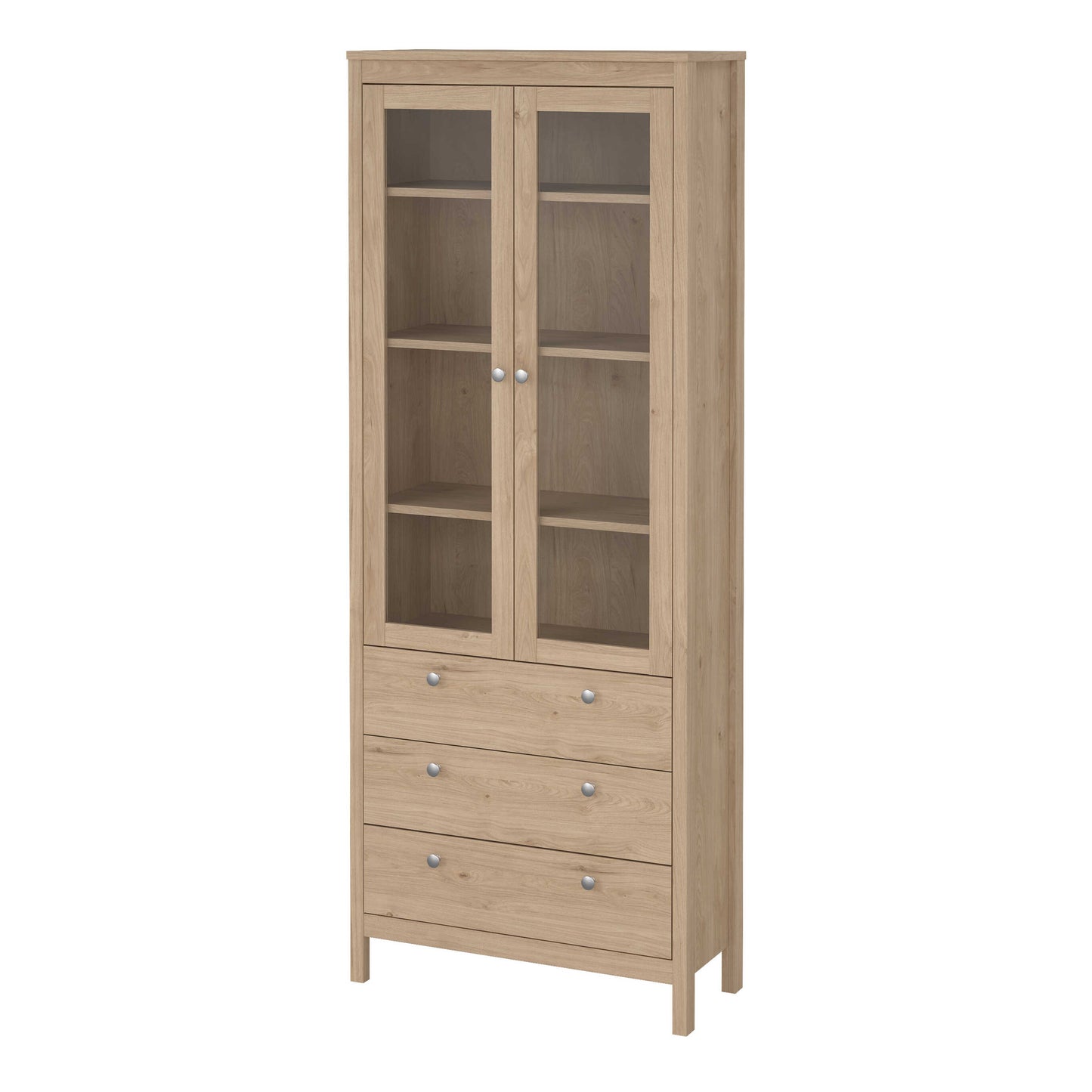 Gossmere Hickory Oak Effect China Cabinet 2 Doors 3 Drawers
