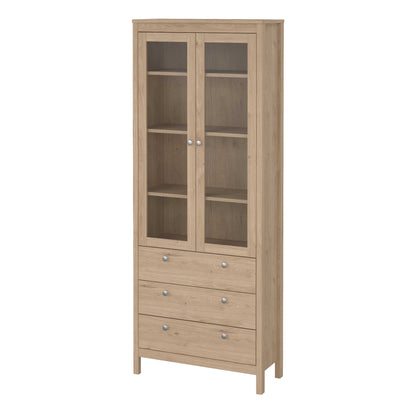 Gossmere Hickory Oak Effect China Cabinet 2 Doors 3 Drawers