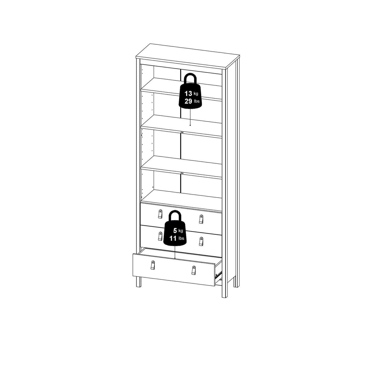 Gossmere Natural Cashmere China Cabinet 2 Doors 3 Drawers