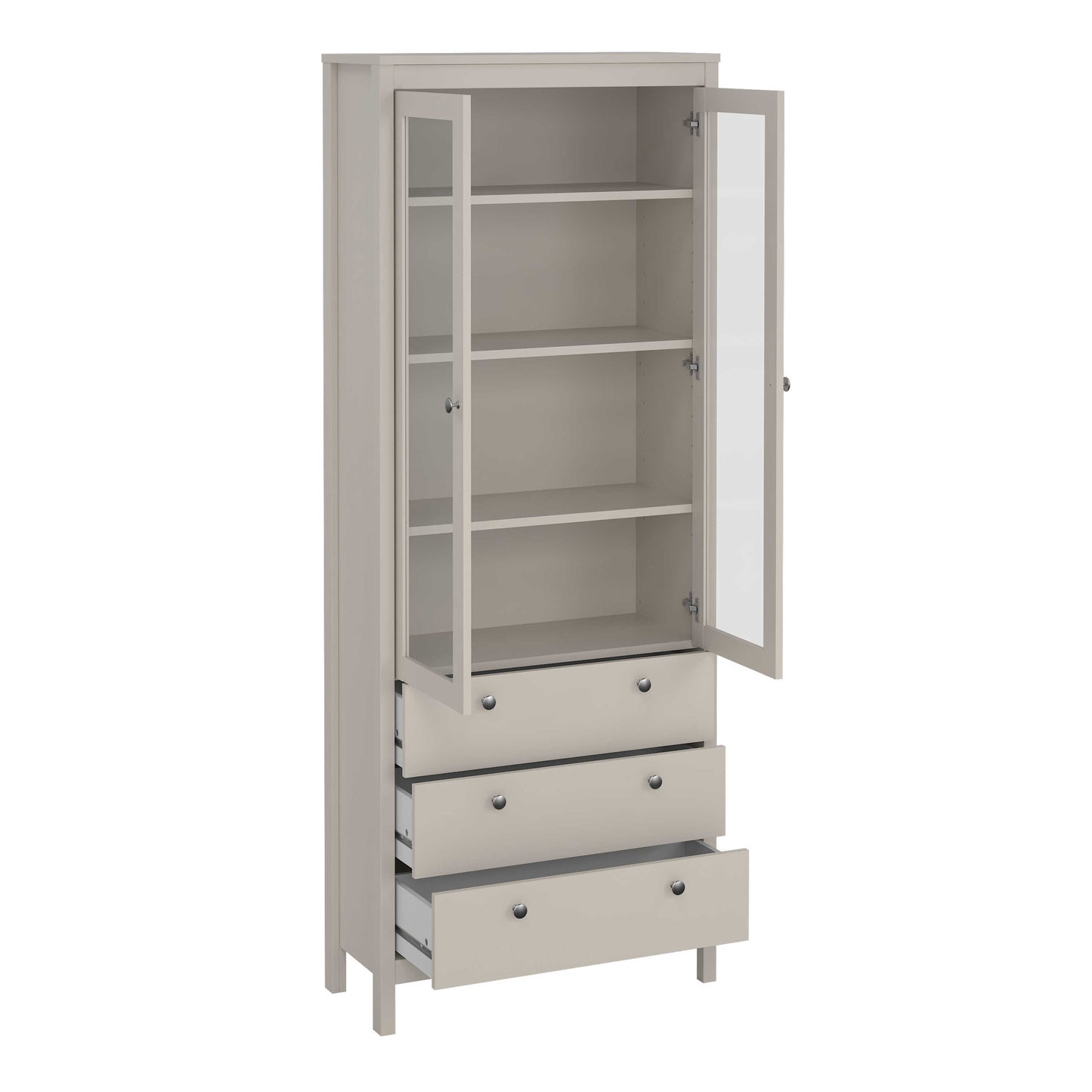 Gossmere Natural Cashmere China Cabinet 2 Doors 3 Drawers