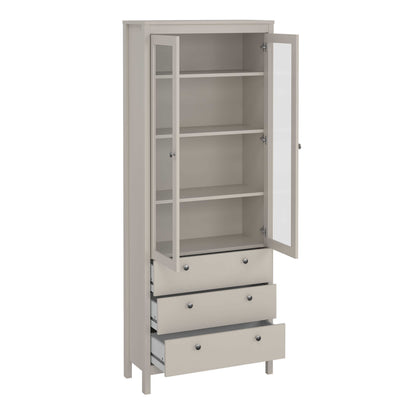 Gossmere Natural Cashmere China Cabinet 2 Doors 3 Drawers