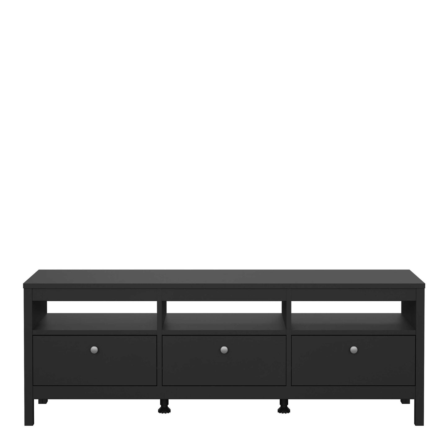 Gossmere Matt Black TV Unit 3 Drawers