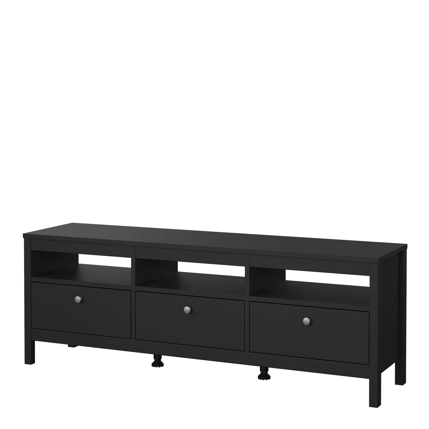 Gossmere Matt Black TV Unit 3 Drawers