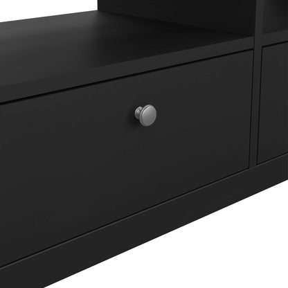Gossmere Matt Black TV Unit 3 Drawers