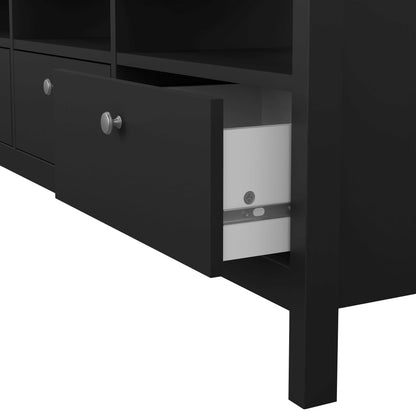 Gossmere Matt Black TV Unit 3 Drawers