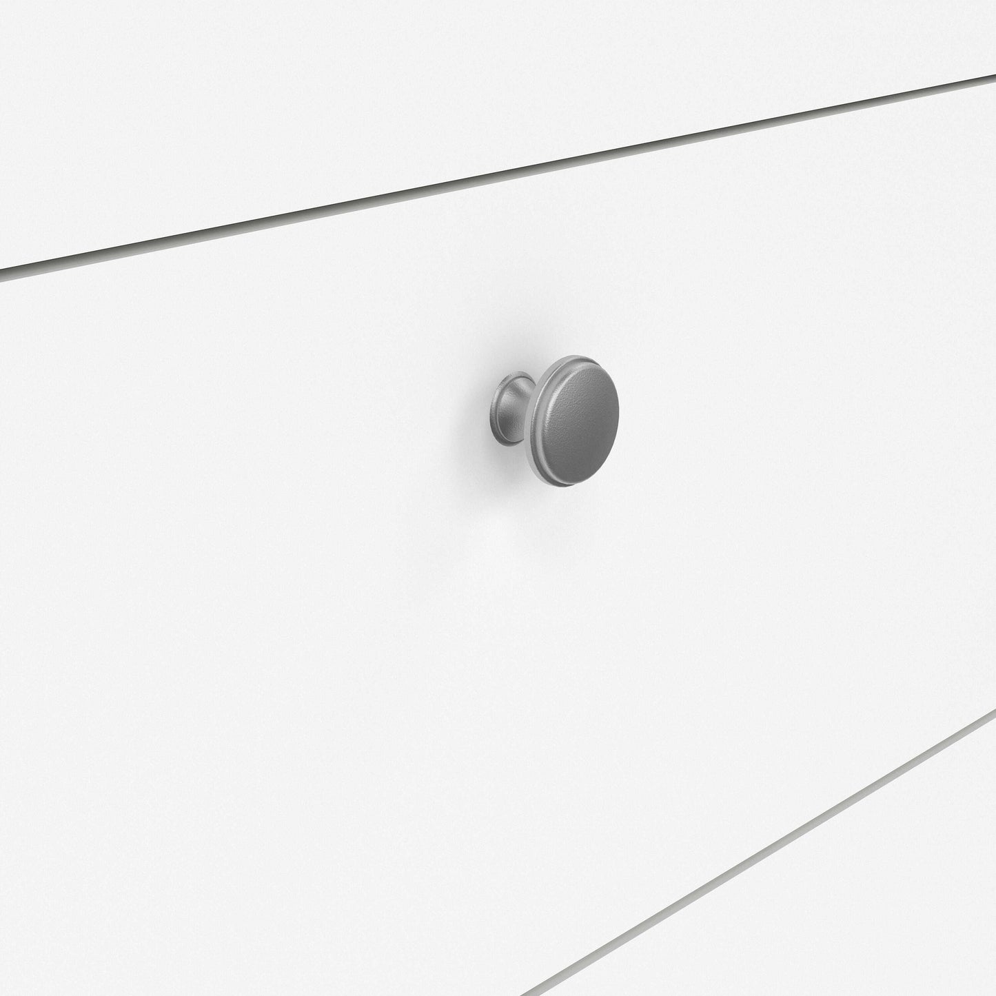 Gossmere White Wooden Sideboard 2 Doors  3 Drawers Silver Handles