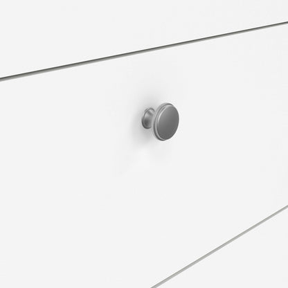 Gossmere White Wooden Sideboard 2 Doors  3 Drawers Silver Handles