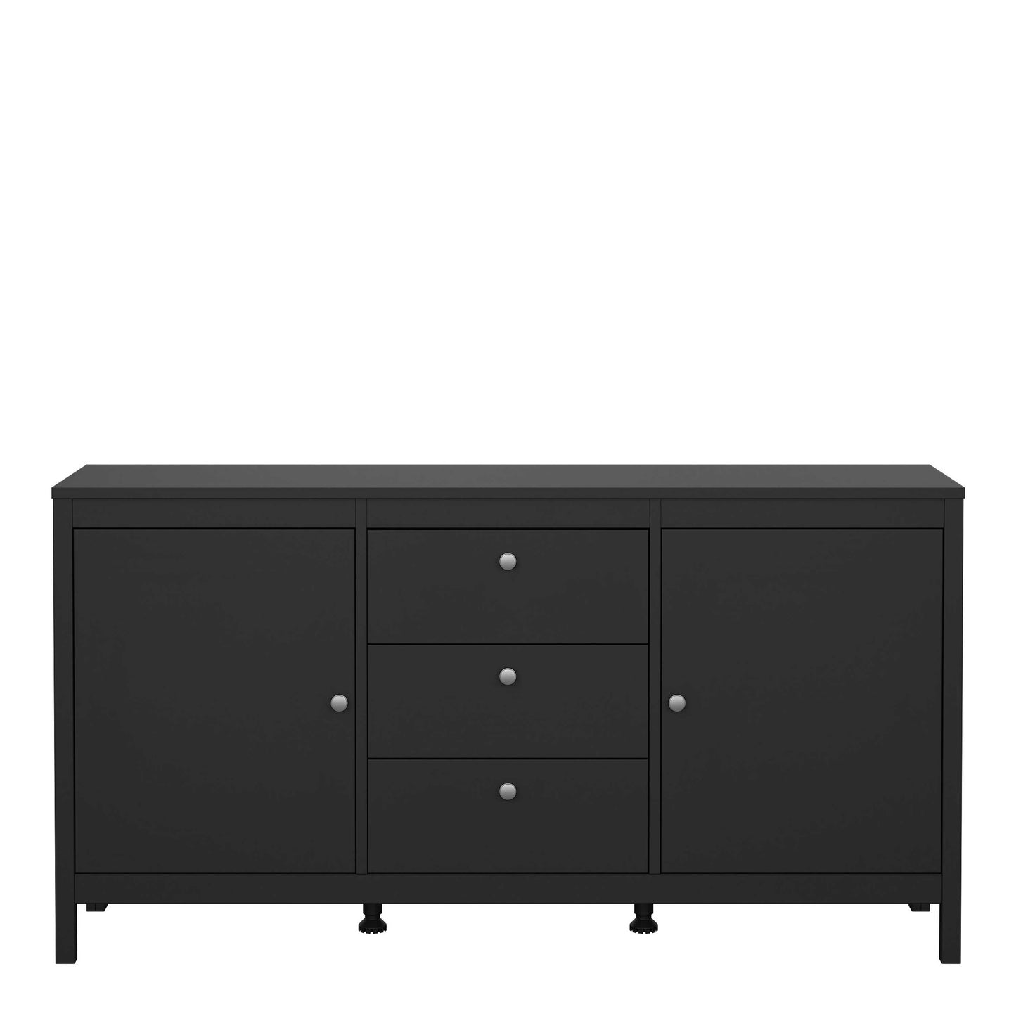 Gossmere Matt Black Sideboard 2 Doors 3 Drawers