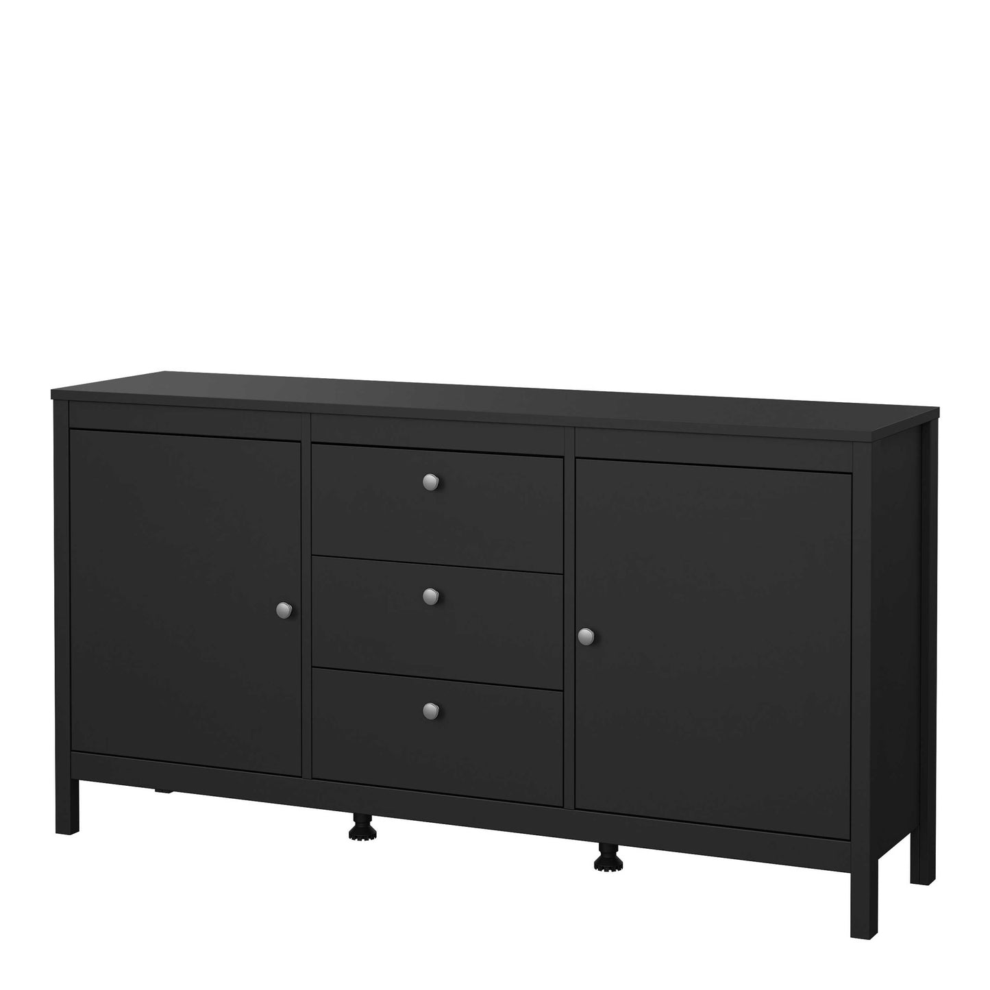 Gossmere Matt Black Sideboard 2 Doors 3 Drawers