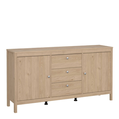 Gossmere Hickory Oak Effect Sideboard 2 Doors 3 Drawers