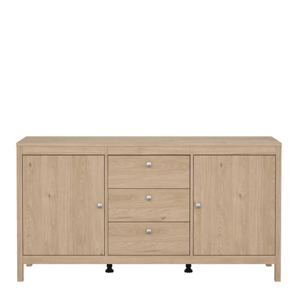 Gossmere Hickory Oak Effect Sideboard 2 Doors 3 Drawers