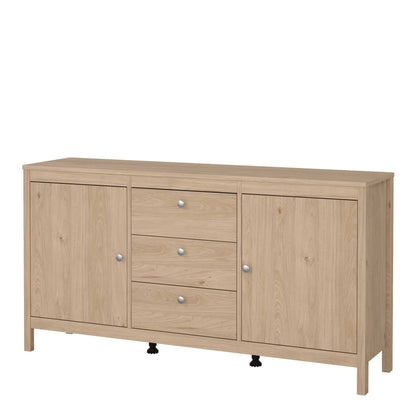 Gossmere Hickory Oak Effect Sideboard 2 Doors 3 Drawers