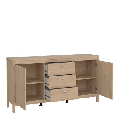 Gossmere Hickory Oak Effect Sideboard 2 Doors 3 Drawers