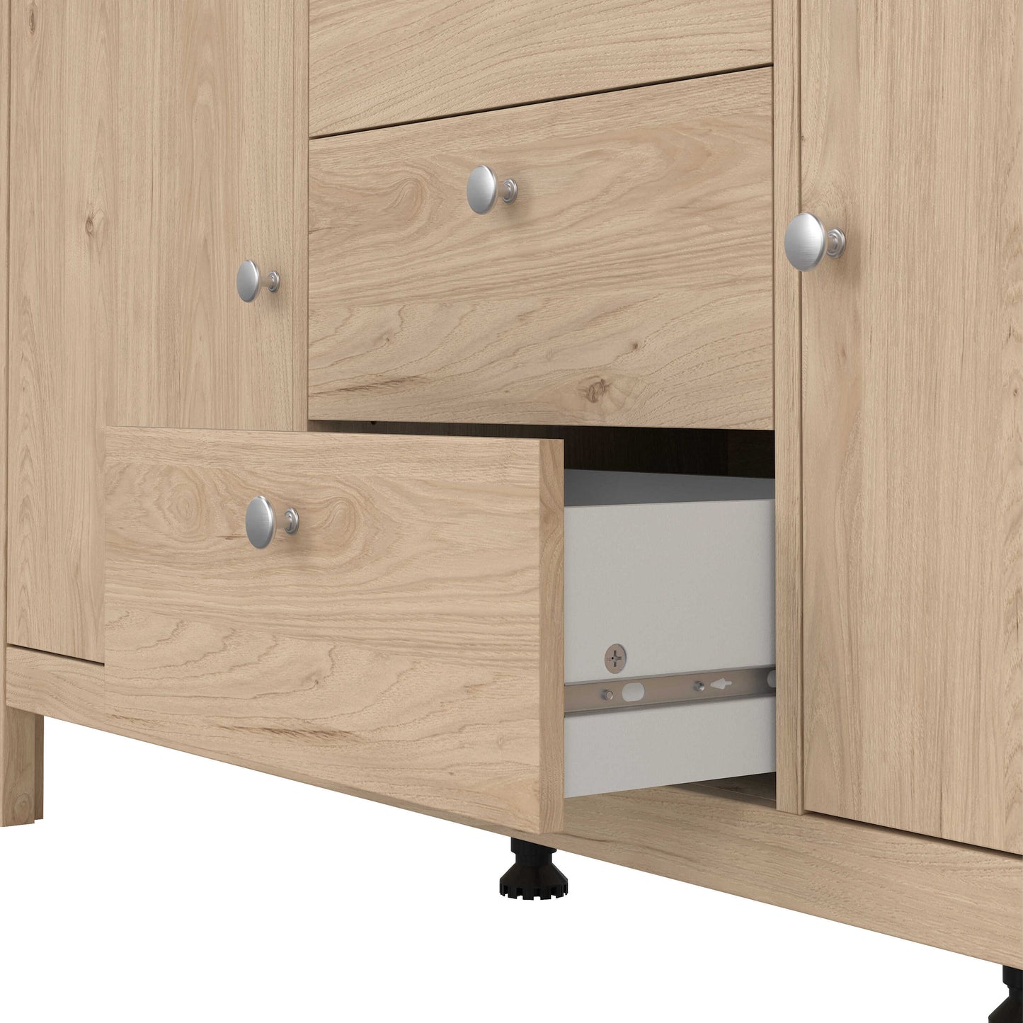 Gossmere Hickory Oak Effect Sideboard 2 Doors 3 Drawers