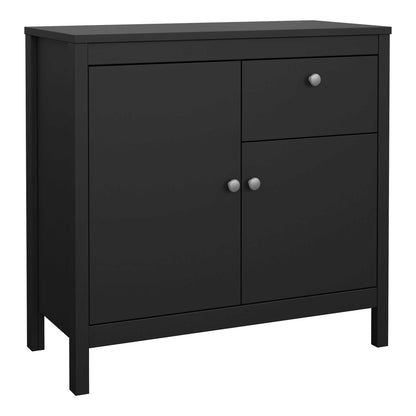 Gossmere Matt Black Sideboard 2 Doors 1 Drawer
