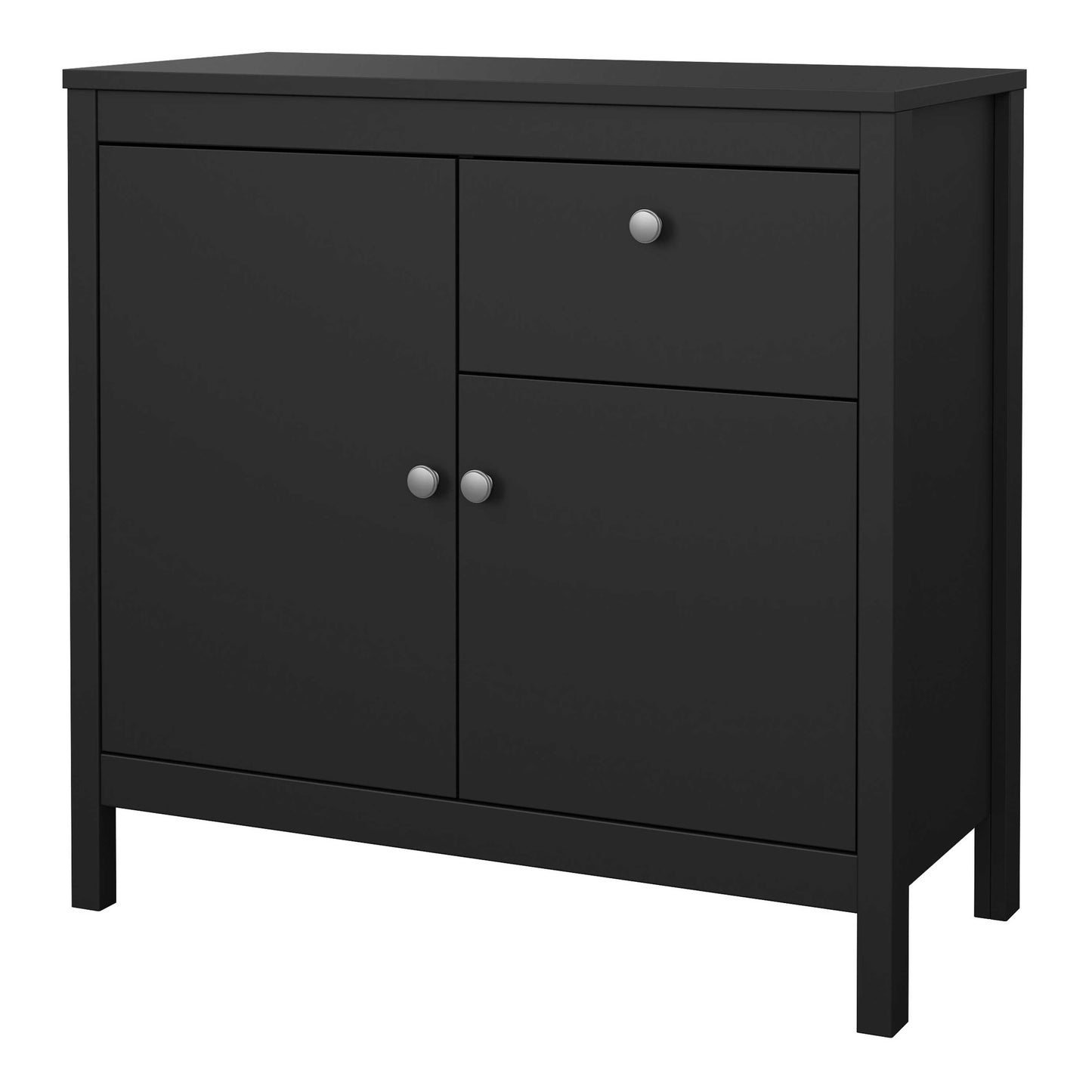 Gossmere Matt Black Sideboard 2 Doors 1 Drawer