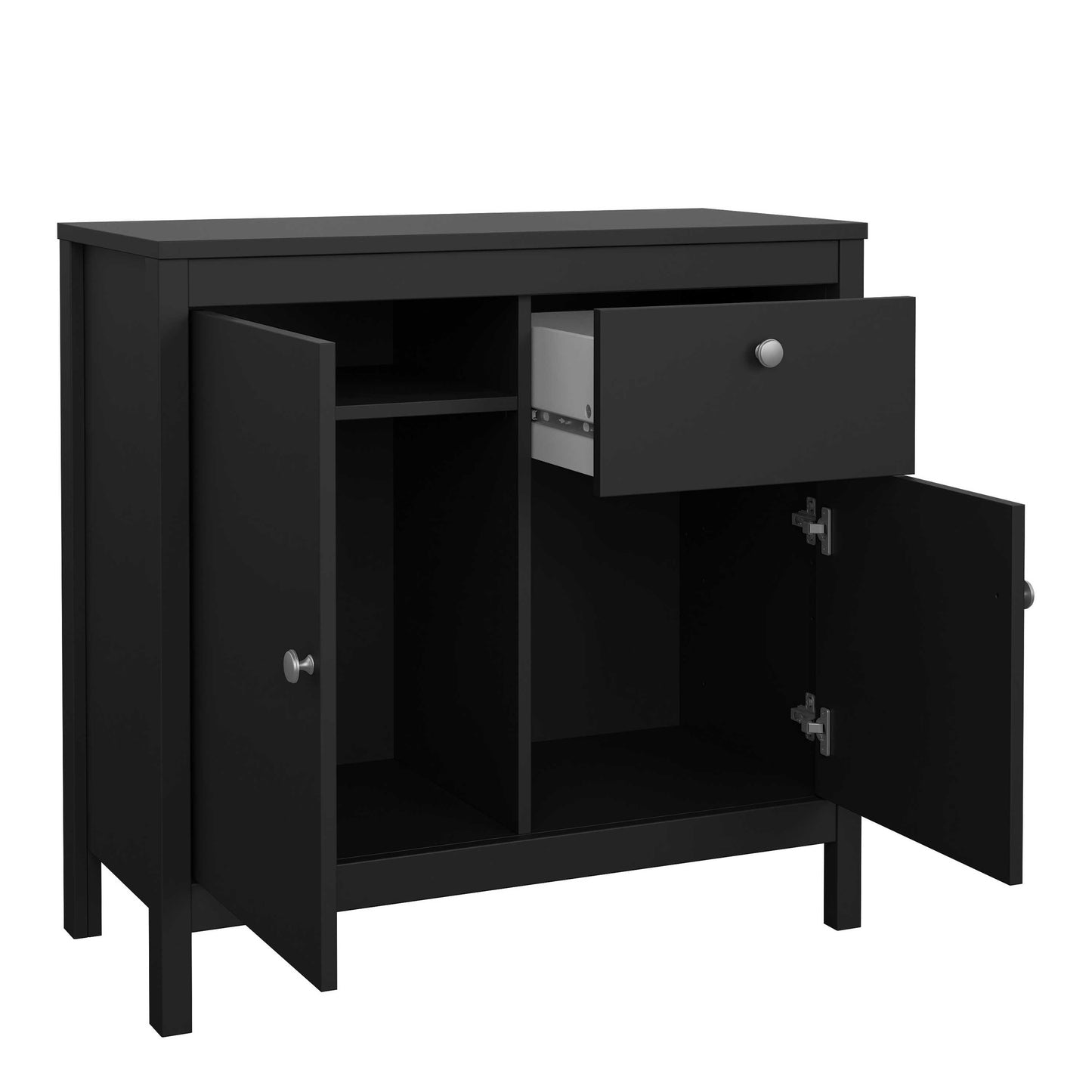 Gossmere Matt Black Sideboard 2 Doors 1 Drawer