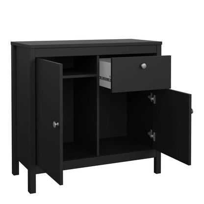 Gossmere Matt Black Sideboard 2 Doors 1 Drawer