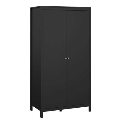 Gossmere Matt Black Wardrobe 2 Doors