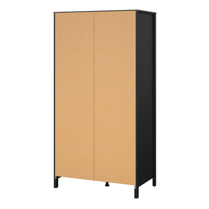 Gossmere Matt Black Wardrobe 2 Doors