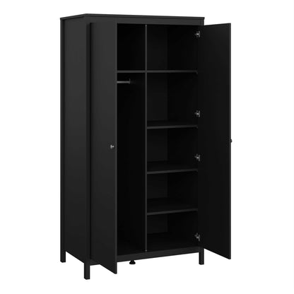 Gossmere Matt Black Wardrobe 2 Doors