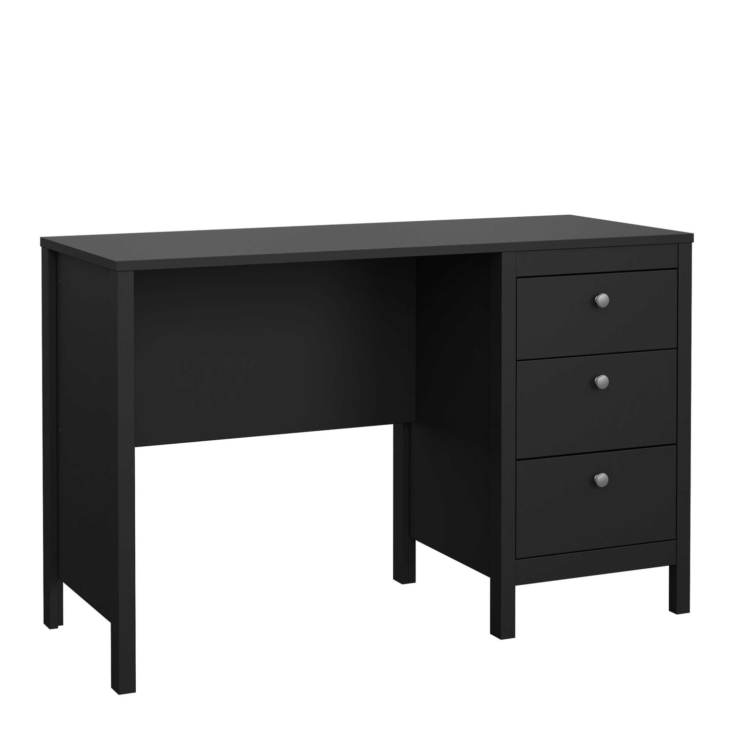 Gossmere Matt Black Office Desk 3 Drawers