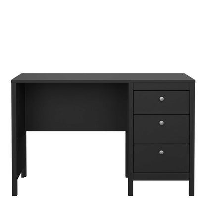 Gossmere Matt Black Office Desk 3 Drawers