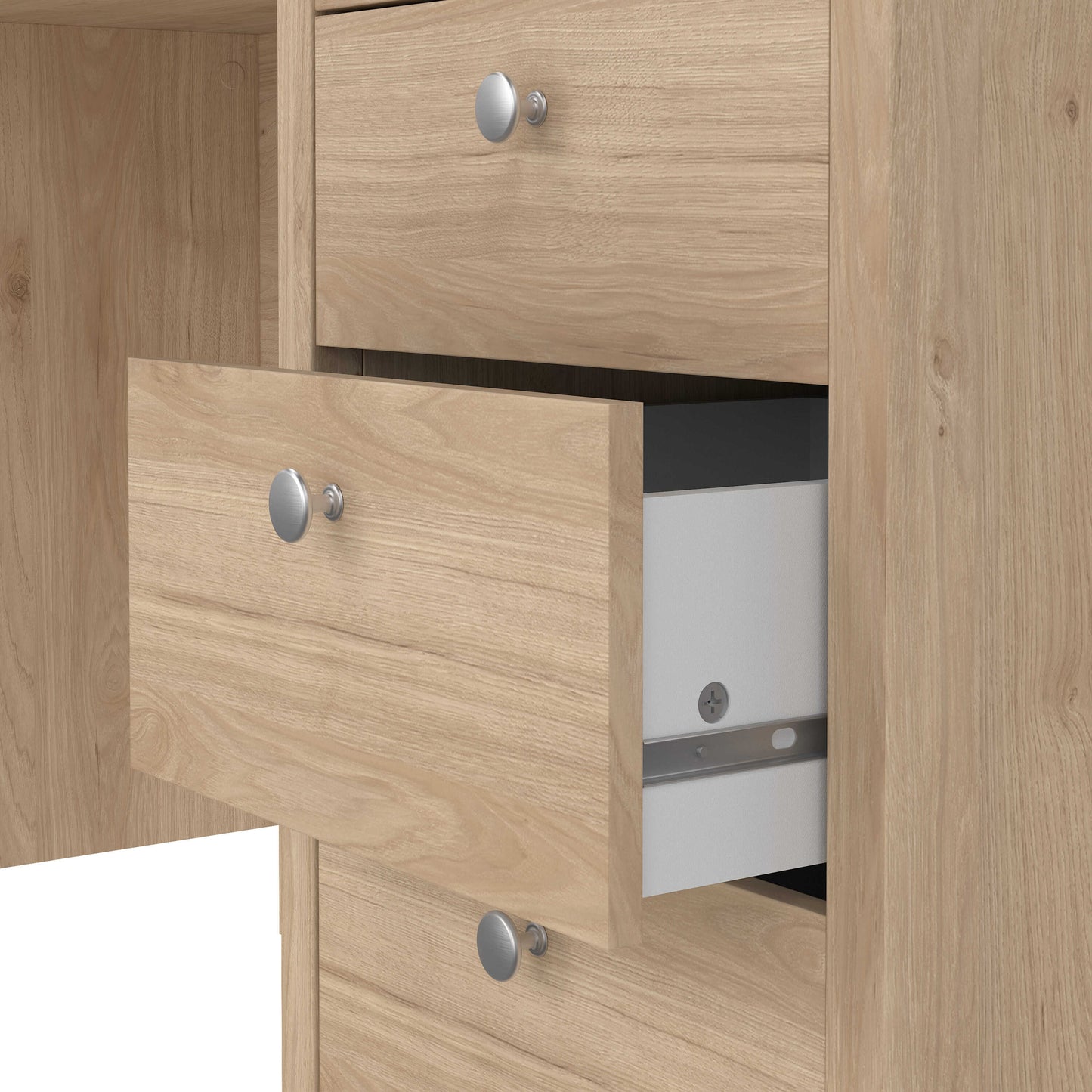 Gossmere Hickory Oak Effect Office Desk 3 Drawers