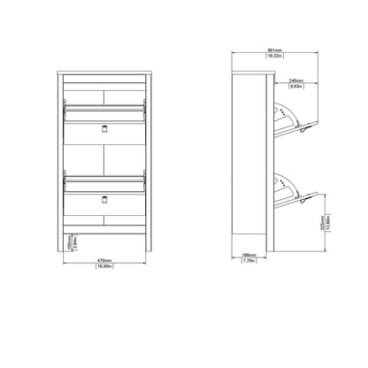 Gossmere White Shoe Cabinet 2 Doors
