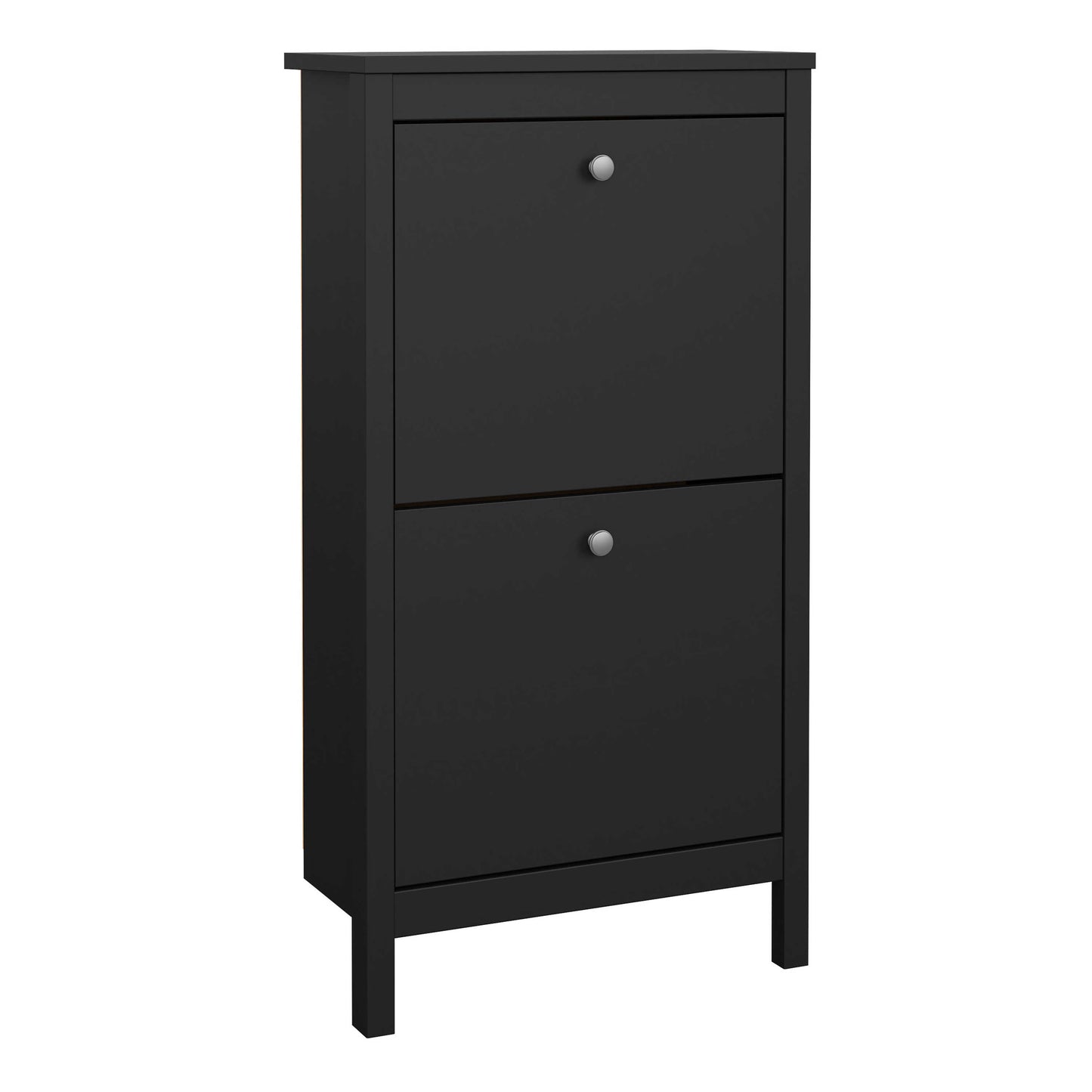 Gossmere Matt Black Shoe Cabinet 2 Doors