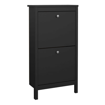 Gossmere Matt Black Shoe Cabinet 2 Doors