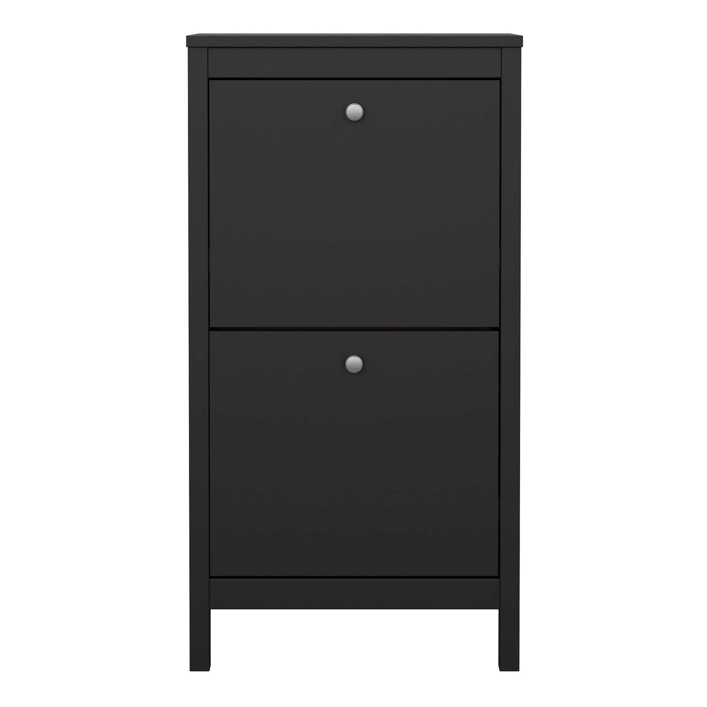 Gossmere Matt Black Shoe Cabinet 2 Doors