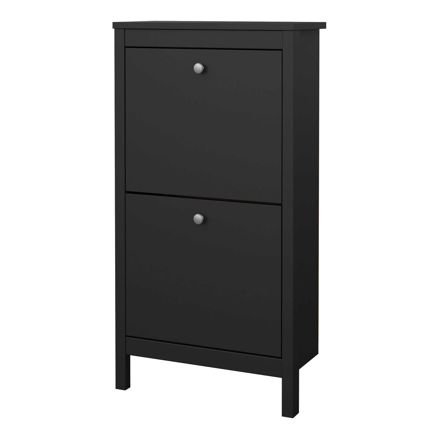 Gossmere Matt Black Shoe Cabinet 2 Doors