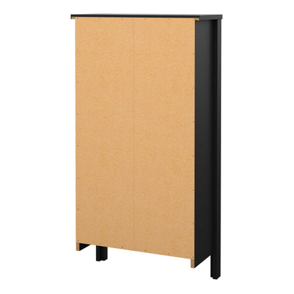 Gossmere Matt Black Shoe Cabinet 2 Doors