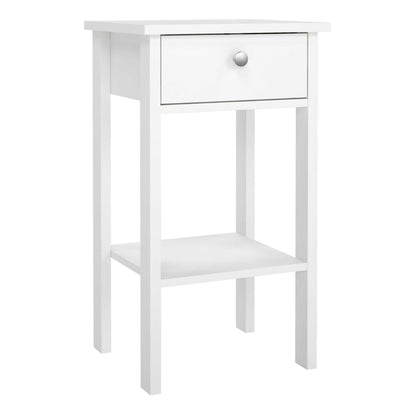 Gossmere White Bedside Table 1 Drawer