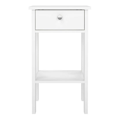 Gossmere White Bedside Table 1 Drawer