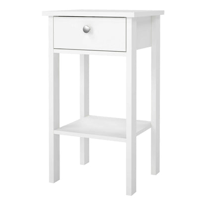 Gossmere White Bedside Table 1 Drawer