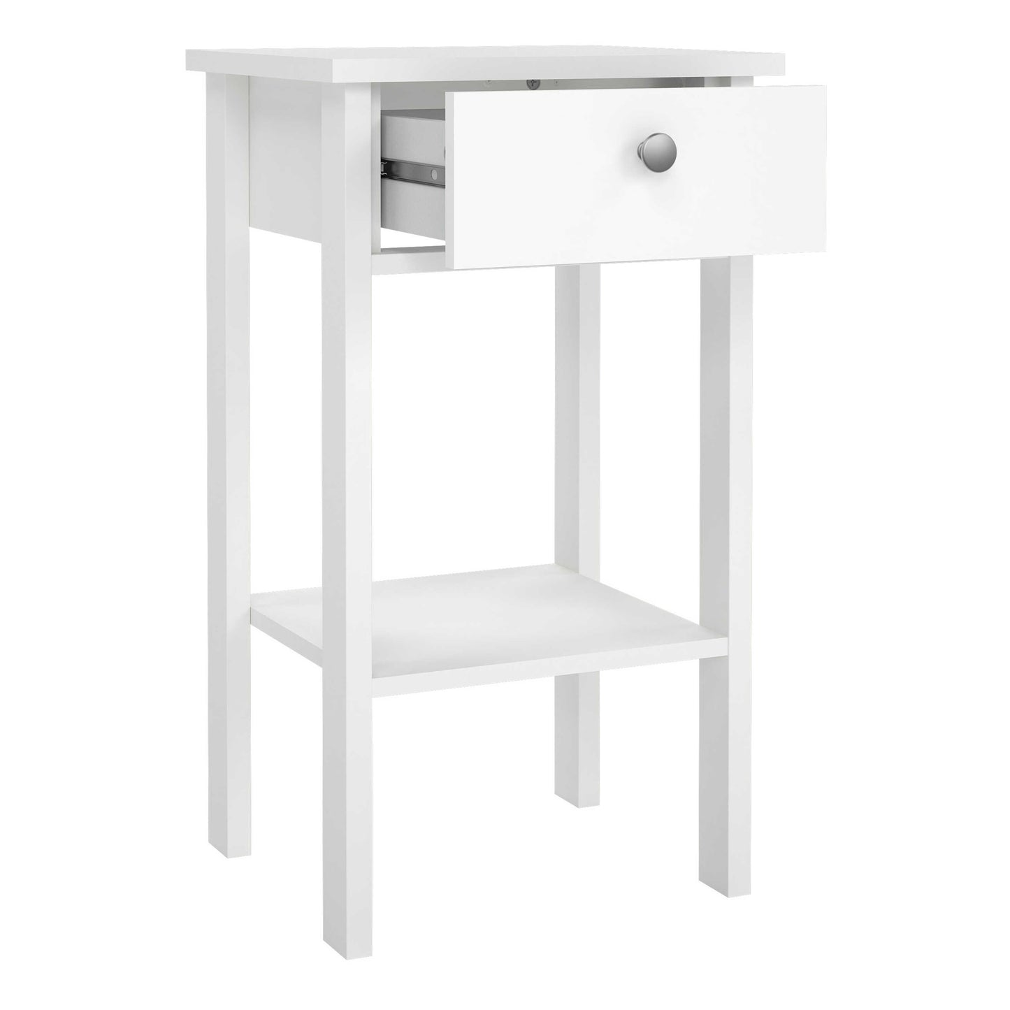Gossmere White Bedside Table 1 Drawer