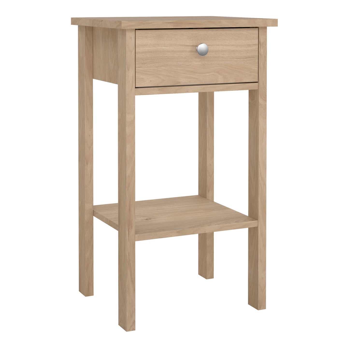 Gossmere Hickory Oak Effect Bedside Table 1 Drawer