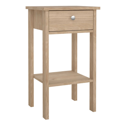 Gossmere Hickory Oak Effect Bedside Table 1 Drawer
