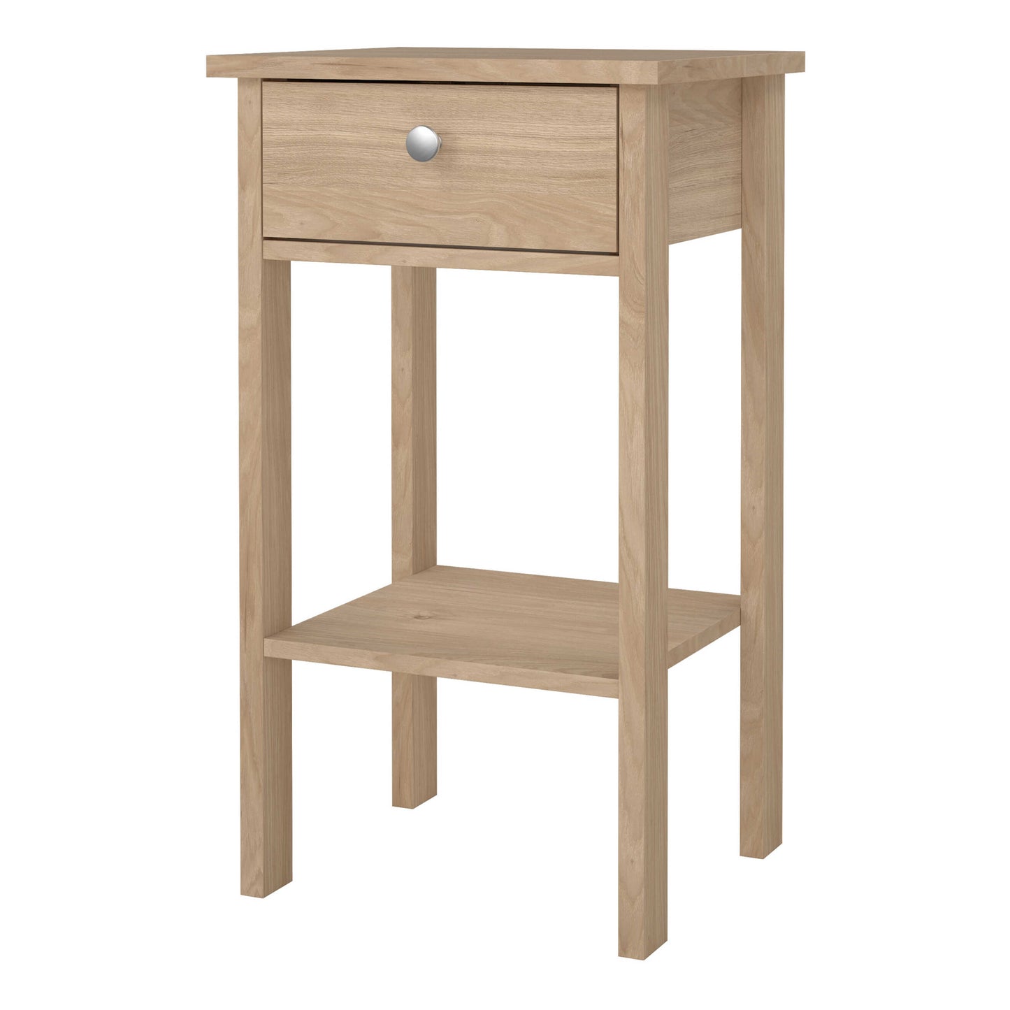 Gossmere Hickory Oak Effect Bedside Table 1 Drawer