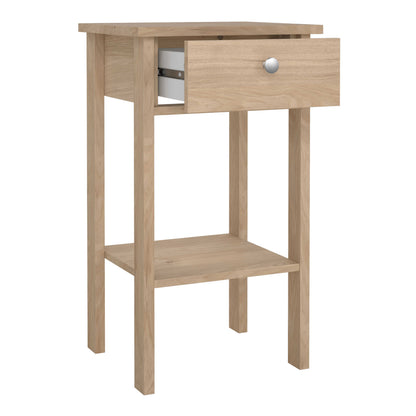 Gossmere Hickory Oak Effect Bedside Table 1 Drawer