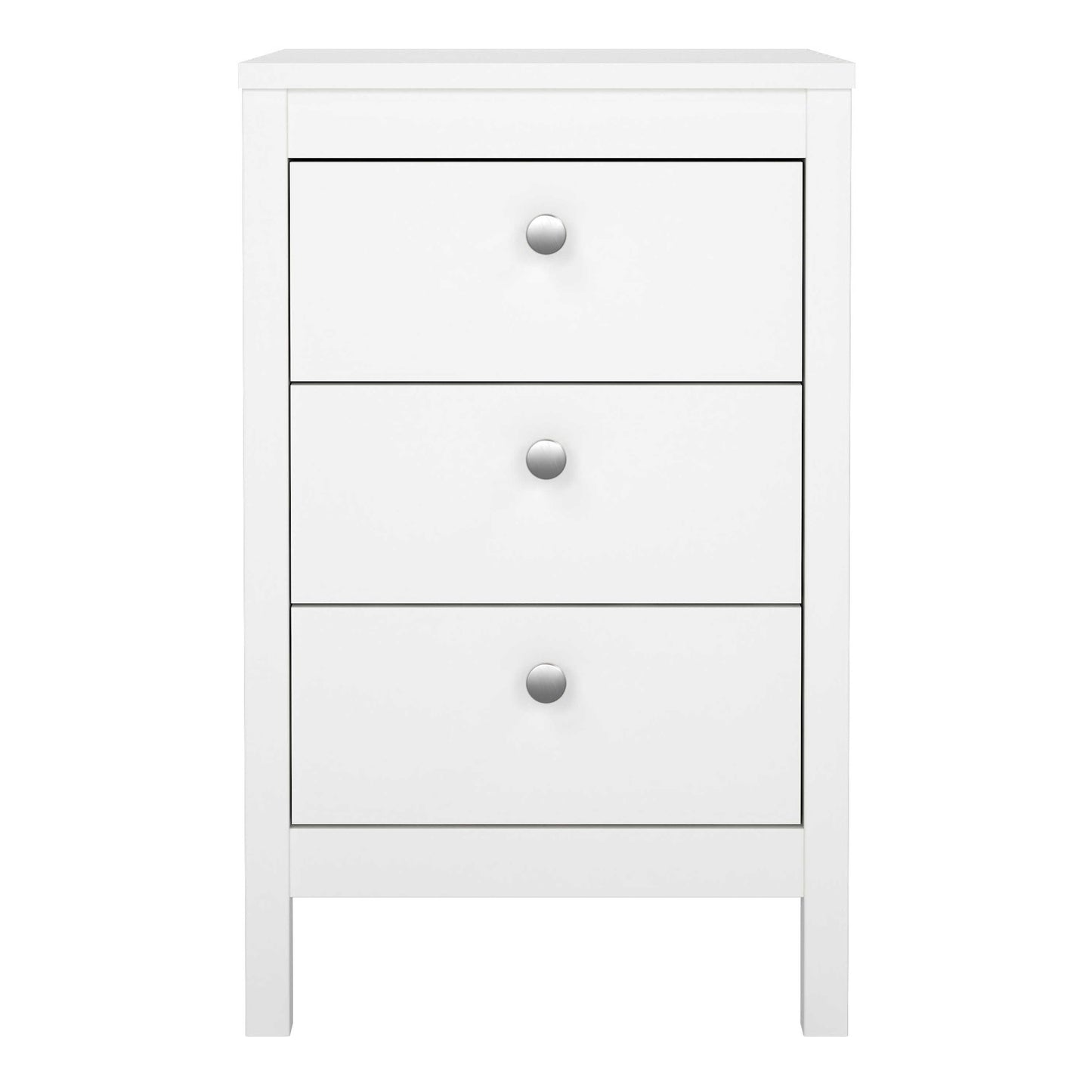 Gossmere White Bedside Table 3 Drawers